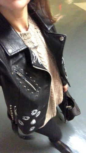Customer photo review of Onyx Leather Jacket