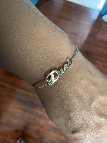 Customer photo review of Script Name Bracelet