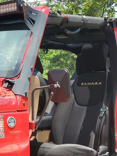 Customer photo review of Textured Black Adventure Mirrors (18 Wrangler TJ/ JK/ JL)