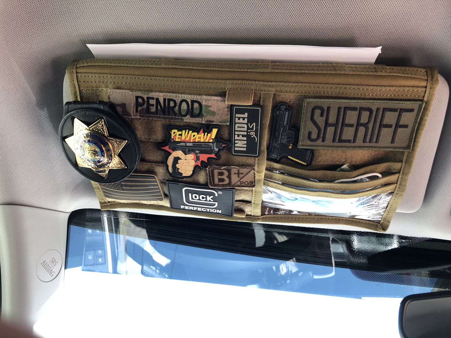 Customer photo review of Tactical MOLLE EDC Visor Panel v2