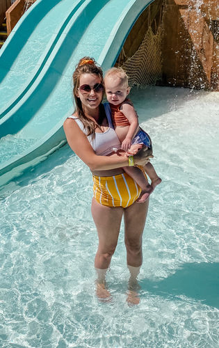 Customer photo review of Sun Baked Bottoms | Yellow & White Stripes | Final Sale