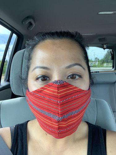 Customer photo review of PRE-ORDER Handwoven Face Mask