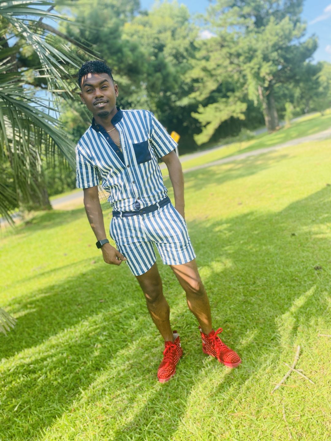Customer photo review of Navy Chateaux Romper (Pre Order)