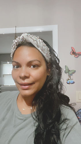 Customer photo review of IVORY PASTEL MIXED CRYSTAL HEADBAND