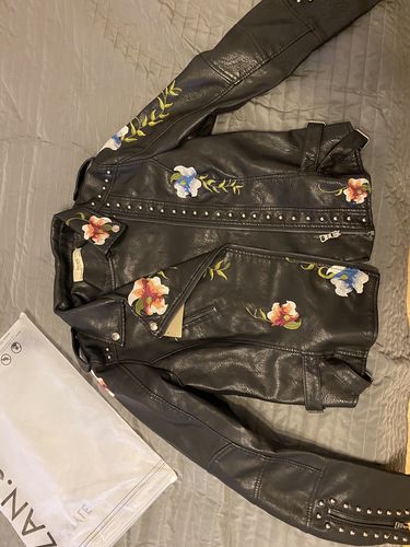 Customer photo review of Floral Leather Jacket