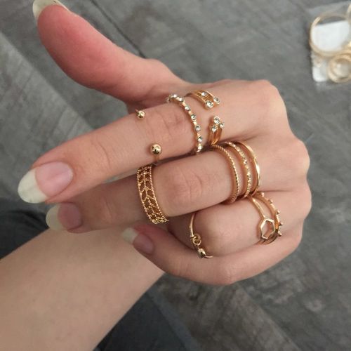 Customer photo review of Bohemian Geometric Rings Sets