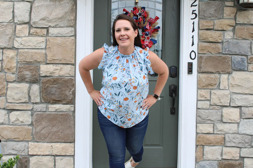 Customer photo review of Blue Skies & Wildflowers Blouse