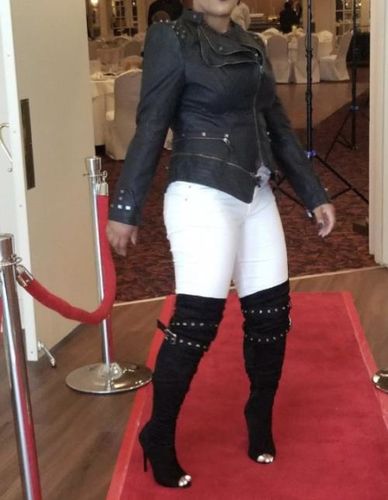 Customer photo review of Aurora Leather Jacket