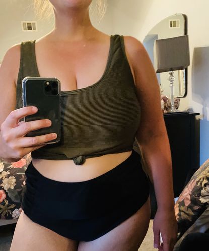Customer photo review of Traveler Top | Olive Rib Knit