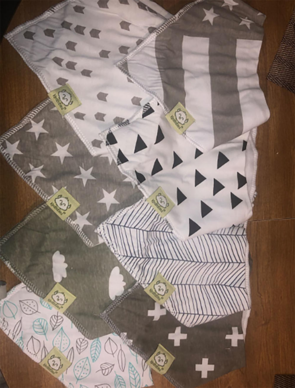 Customer photo review of Organic Baby Bandana Bibs