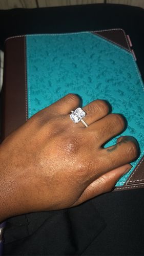 Customer photo review of 3.5Ct Elegant Radiant Cut Engagement Ring For Women In Sterling Silver