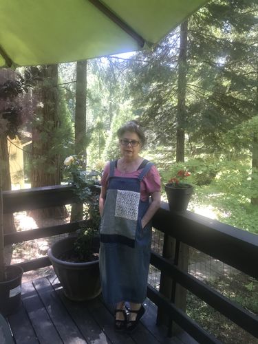 Customer photo review of Denim Spliced Patchwork Washed Suspenders Dress