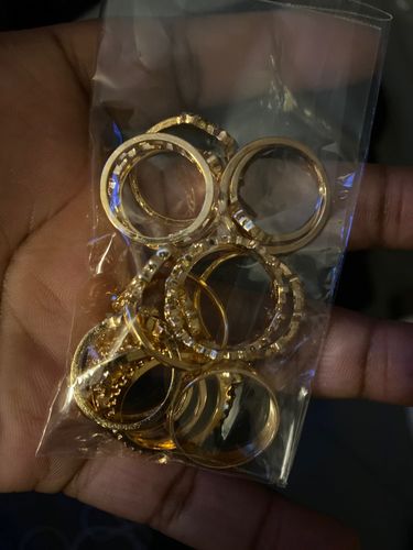 Customer photo review of Boho Gold Rings Sets 15 Pcs