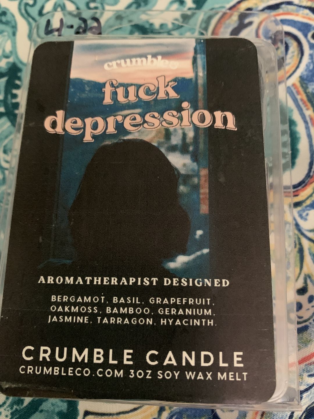 Customer photo review of Fuck Depression Wax Melts
