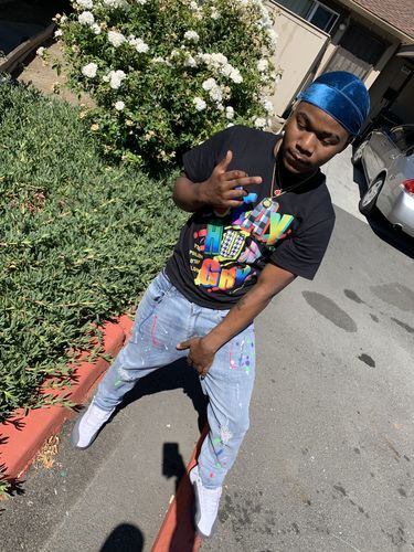 Customer photo review of Paint Splatter Skinny Fit Denim Blue Brush Wash (M4770D)