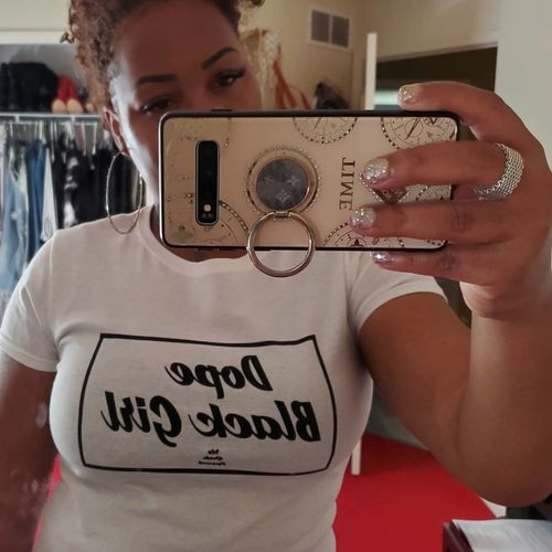 Customer photo review of Dope Black Girl - Women's short sleeve t-shirt