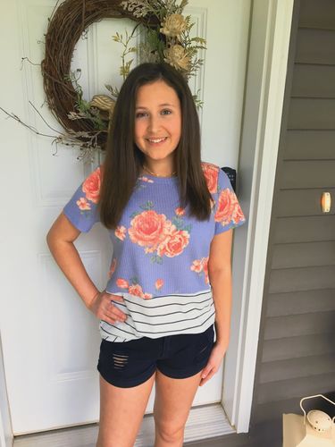 Customer photo review of My Garden Overfloweth Top In Cornflower Blue