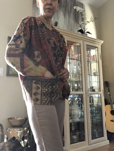 Customer photo review of Casual Colored Printed Comfortable Knit Coat