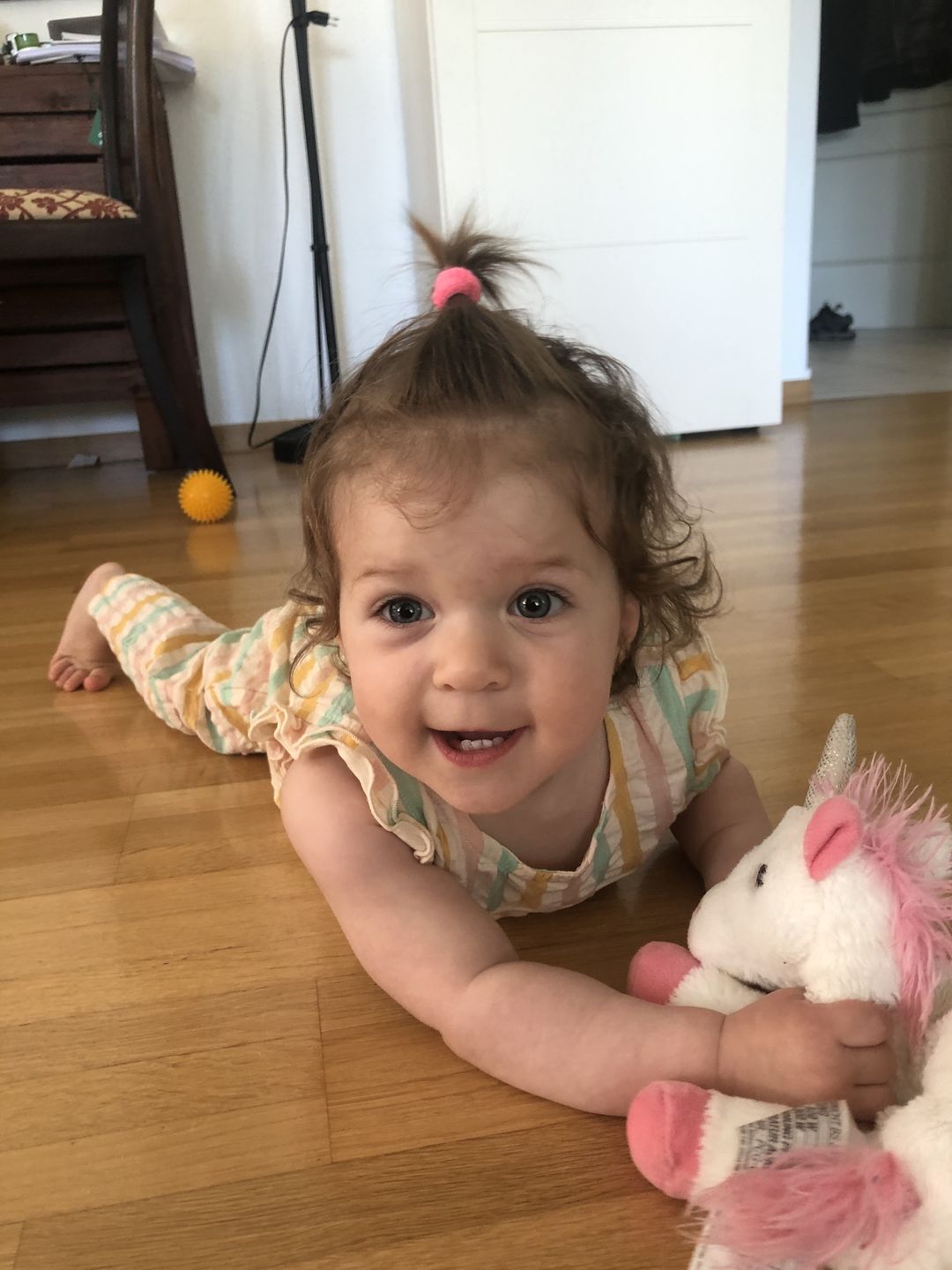 Customer photo review of Dusky Pink Seersucker Frill Romper