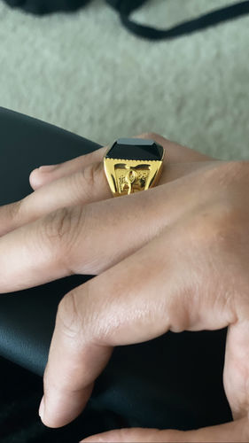 Customer photo review of Ankh Onyx Ring