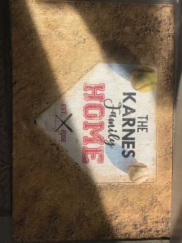 Customer photo review of Personalized Home Plate Welcome Mat
