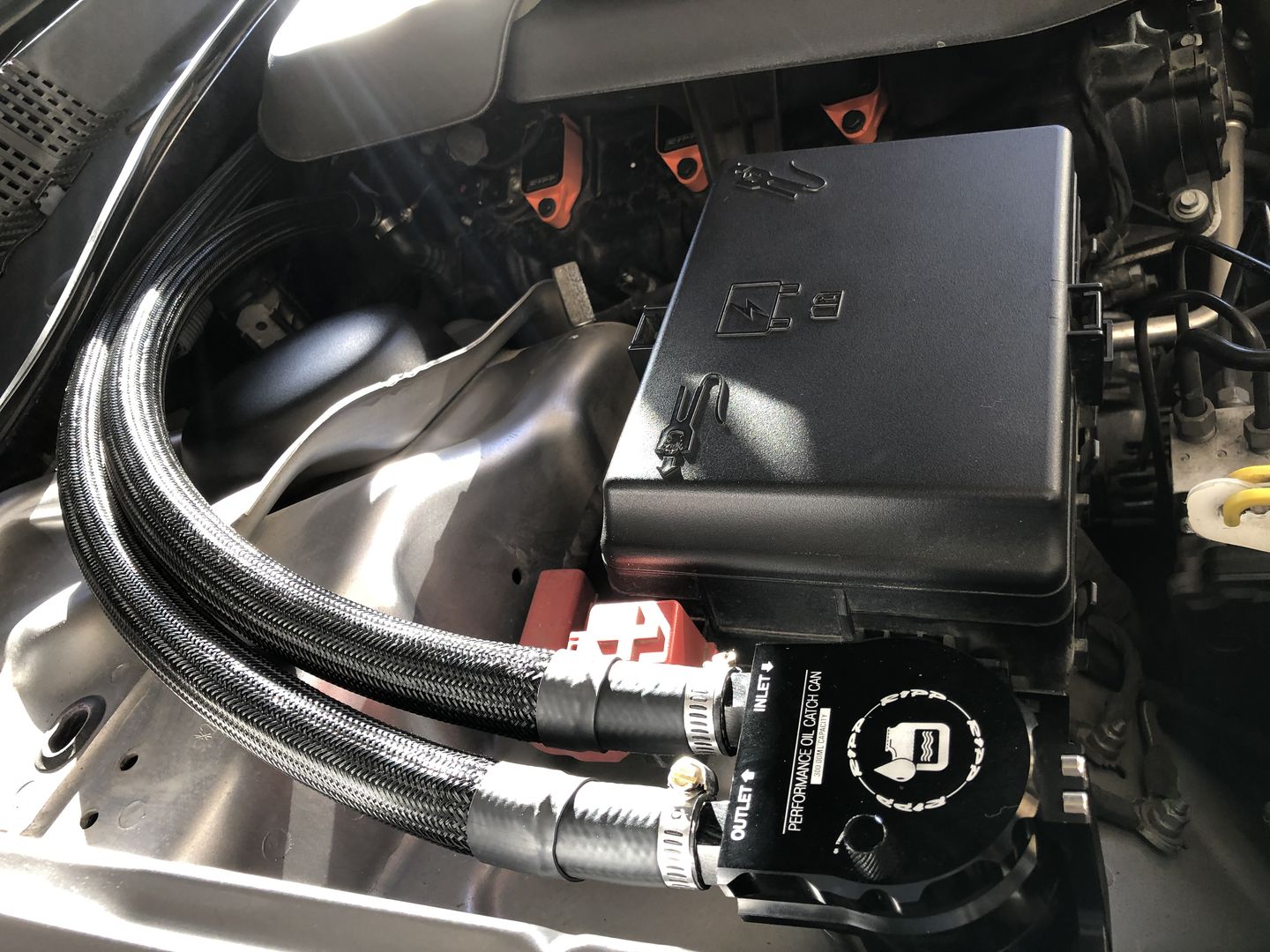 Customer photo review of NON SUPERCHARGED Charger/Challenger/300 - Air/Oil Separator Catch Can