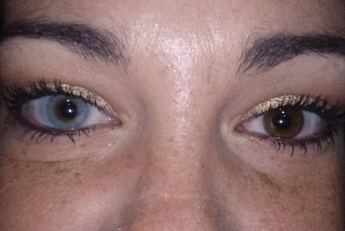 Customer photo review of Cherry Sky Blue Coloured Contact Lenses