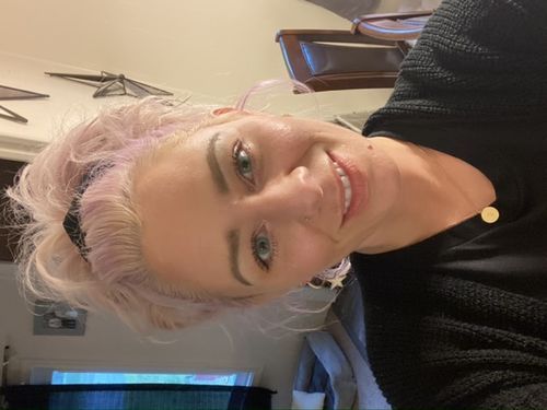 Customer photo review of Cherry Sky Blue Coloured Contact Lenses