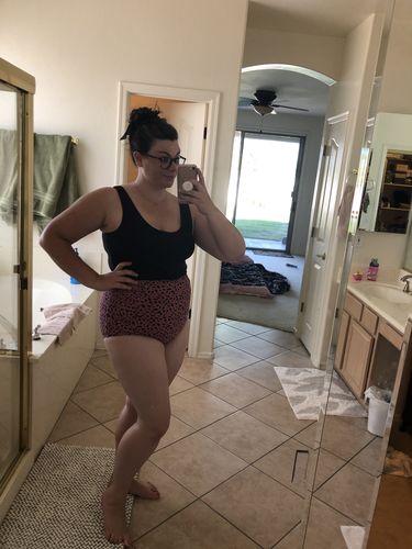 Customer photo review of Sun Baked Bottoms | Pink Animal Print
