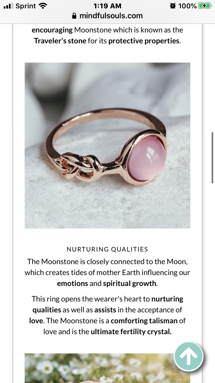 Customer photo review of Pink Moonstone Crystal Ring