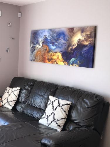 Customer photo review of 'Faith' Framed Canvas (64" x 24")