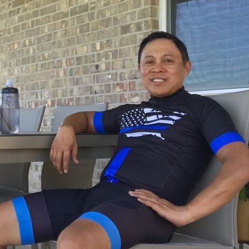 Customer photo review of Thin Blue Line V6 Short Sleeve Cycling Jersey