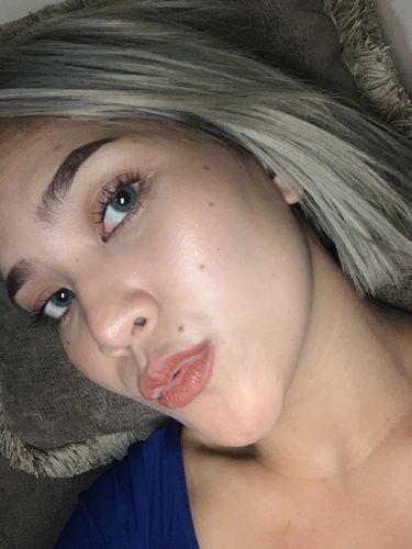 Customer photo review of Cherry Sky Blue Coloured Contact Lenses