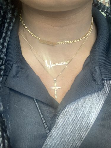 Customer photo review of Special Date Heart Beat Necklace