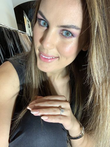 Customer photo review of Cherry Sky Blue Coloured Contact Lenses