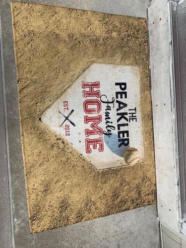 Customer photo review of Personalized Home Plate Welcome Mat