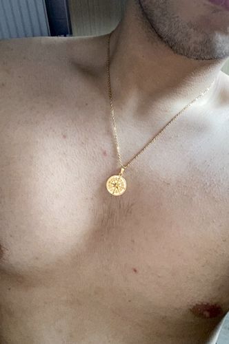 Customer photo review of Compass Pendant (Gold)