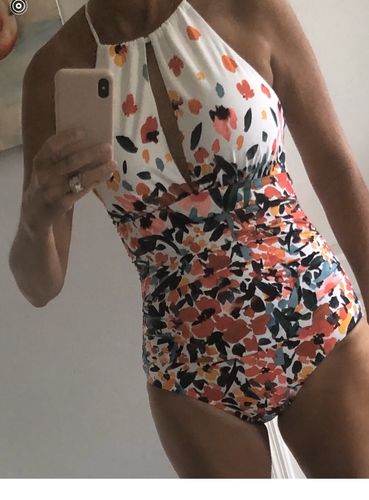 Customer photo review of Anne Cole - High Neck With Ruffle Straps One Piece Swimsuit