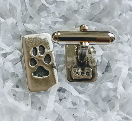 Customer photo review of Paw Print Cufflinks - Oblong