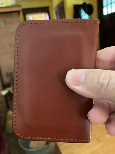 Customer photo review of No.52 | 'Chestnut' Vertical Leather Wallet