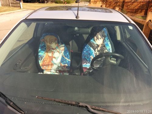 Customer photo review of Sword Art Online Car Seat Covers Universal Fit 051012
