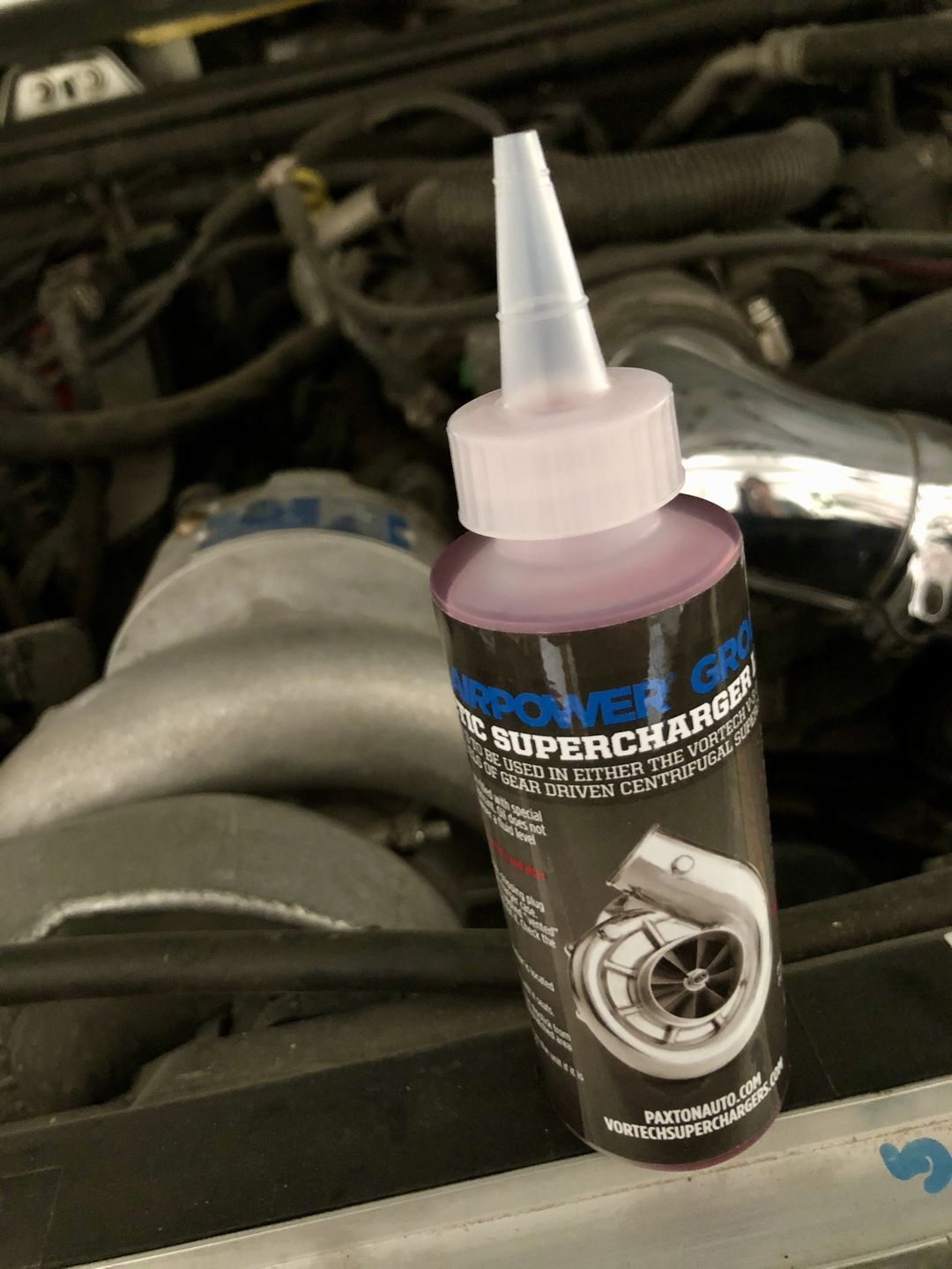 Customer photo review of Vortech V3 Blower Oil Three-Pack 4-oz Bottles