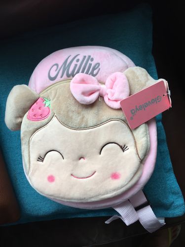 Customer photo review of Personalized Leyadoll Backpack (Strawberry) - 2 Skin Tones