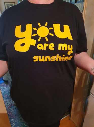 Customer photo review of You Are My Sunshine Mum & Kid Matching Black Tees (MRK X)