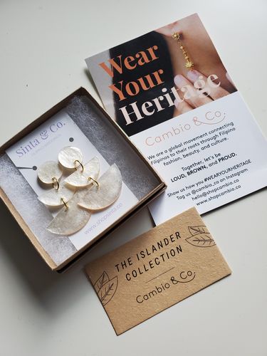 Customer photo review of Valentina Capiz Earrings