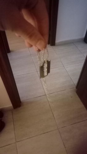 Customer photo review of Razor Blade Necklace
