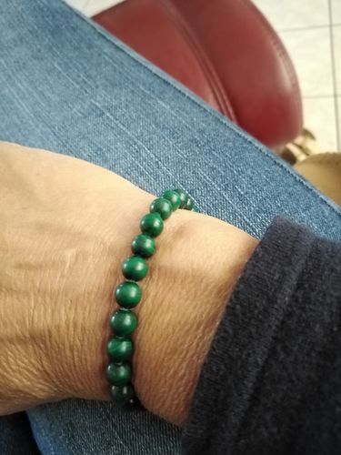 Customer photo review of BRACELET ANTI DOULEUR MALACHITE 6mm