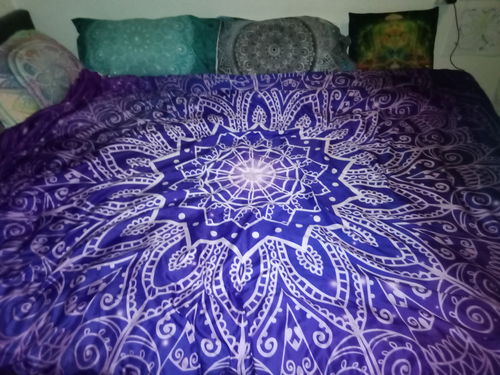 Customer photo review of Purple Lotus Mandala Bedding Set
