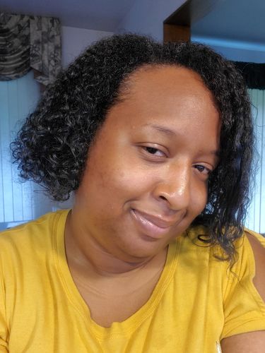 Customer photo review of Curly Hair Wash and Go System with Organic Jojoba Oil for Moisturizing Hair with Lavender Fragrance (Step 1 - 4)