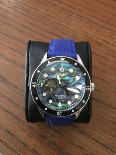 Customer photo review of Aquacy Hei Matau Cave Diver Open Heart Men's Automatic 200M Abalone Dive Watch CD.38.AB.B.L
